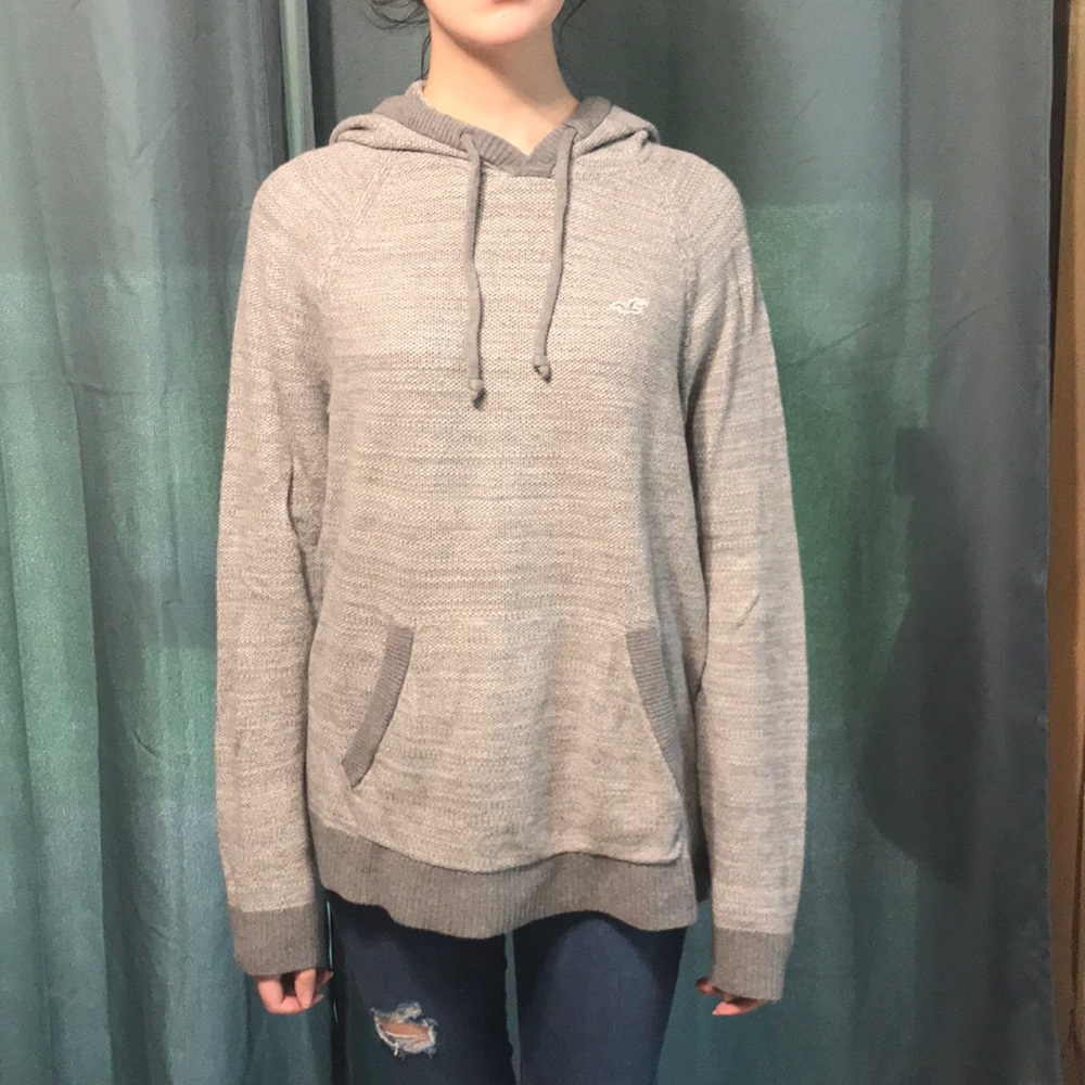 Oversized Hollister grey hoodie!